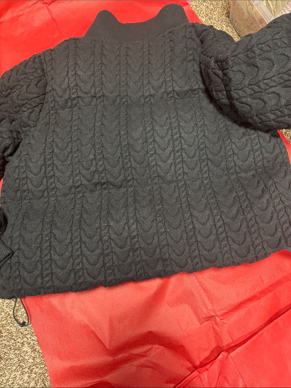 All in motion NWT L Black Quilted Cable-Knit Puffer WARMEST WINTER COAT - Picture 11 of 11